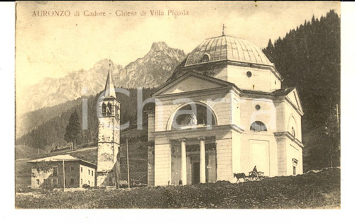1922 AURONZO DI CADORE (BL) Chiesa di Villa Piccola *Cartolina FP VG