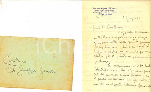 1944 COLLI AL VOLTURNO Lettera Vittoria DE IORIO a nome del padre cav. Medoro