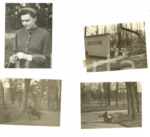 1952 MILANO Una domenica al parco *Lotto 4 foto artistiche 8x6 cm VINTAGE