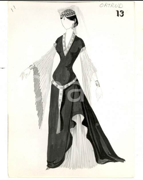 1955 ca MILANO TEATRO ALLA SCALA Bozzetto LOHENGRIN Ortrud *Foto PICCAGLIANI