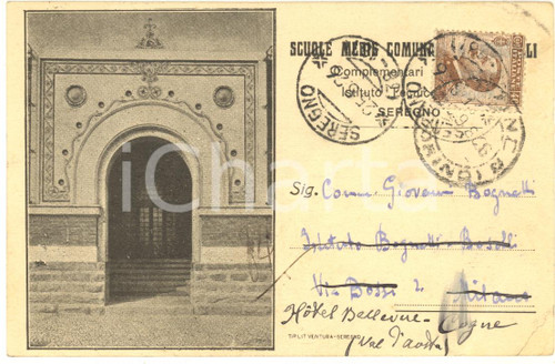 1926 SEREGNO (MB) Scuole medie - Cartolina don Giuseppe MOLTENI AUTOGRAFA FP VG