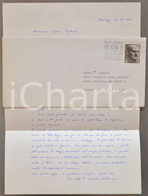 1975 OLDENBURG Wilhelm BUTTEMEYER auspica traduzione di un suo libro *Autografo