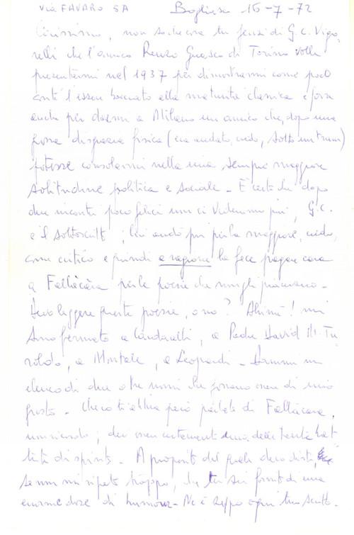 1972 BOGLIASCO Carlo MARTINENGHI apprezza l'opera di Francesco MELZI D'ERIL