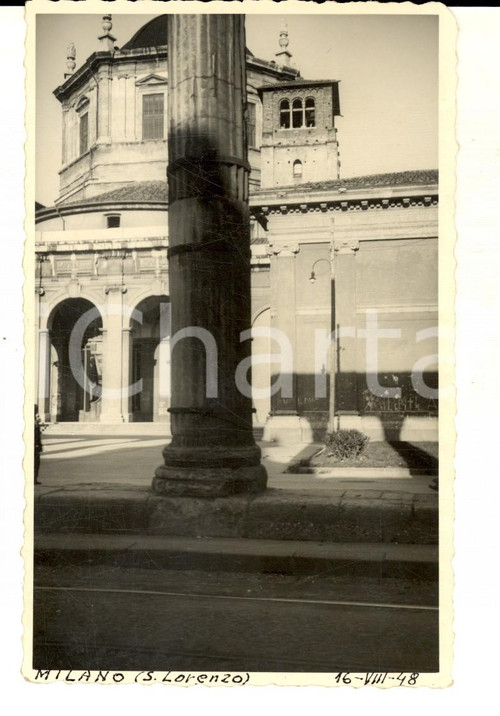1948 MILANO Veduta di SAN LORENZO *Foto VINTAGE ARTISTICA 9x14