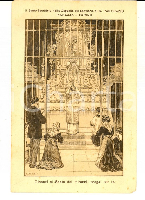 1915 ca PIANEZZA Cappella Santuario SAN PANCRAZIO - Santo Sacrificio *Cartolina