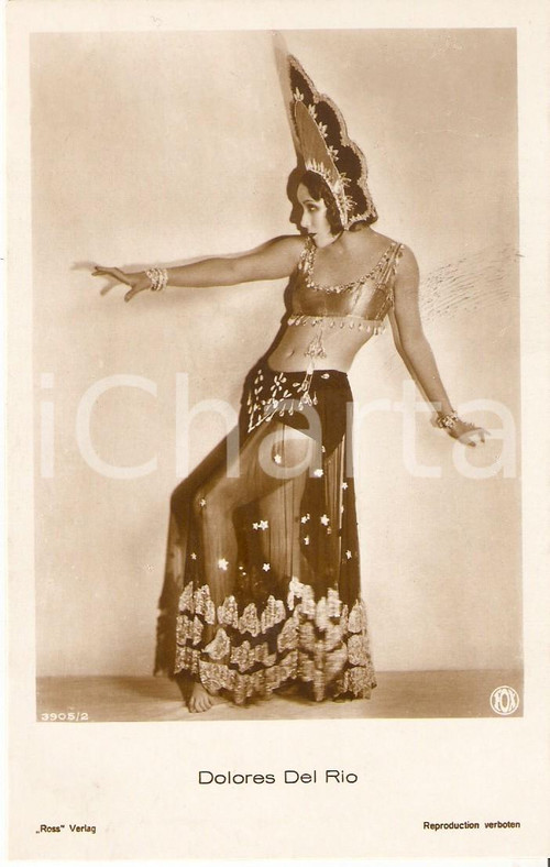 1925 ca CINEMA Dolores DEL RIO Danzatrice esotica *Cartolina FP NV