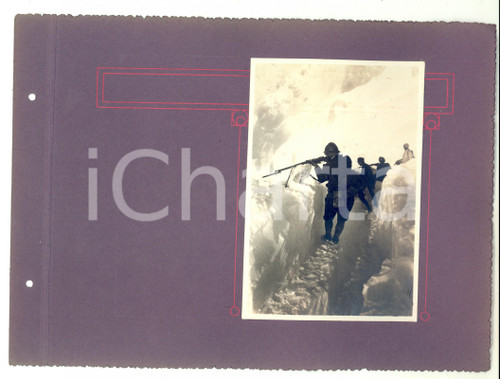 1916 WW1 SASSO VERNALE Soldati italiani nelle postazioni di tiro ghiacciate FOTO