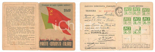 1949 TORINO - PCI Tessera di Mario CAVALLINI Partito Comunista Italiano