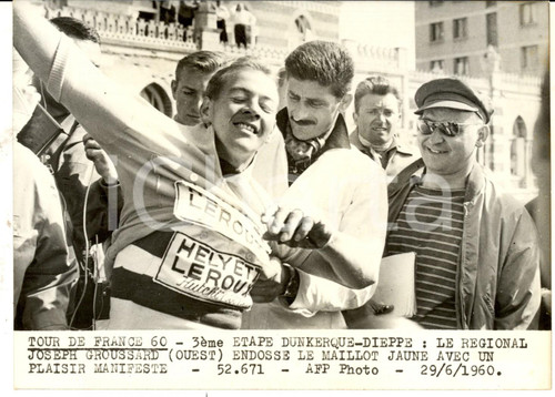 1960 TOUR DE FRANCE DUNKERQUE-DIEPPE Joseph GROUSSARD maglia gialla *Foto