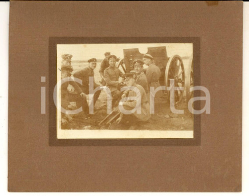 1915 ca WW1 ZONA DI GUERRA Ufficiali durante una manovra di artiglieria - Foto