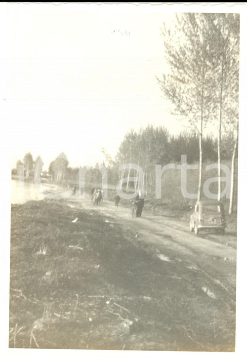 1957 Alluvione di CERVESINA (PV) Tenuta ISOLA - Corrosione di una strada - Foto