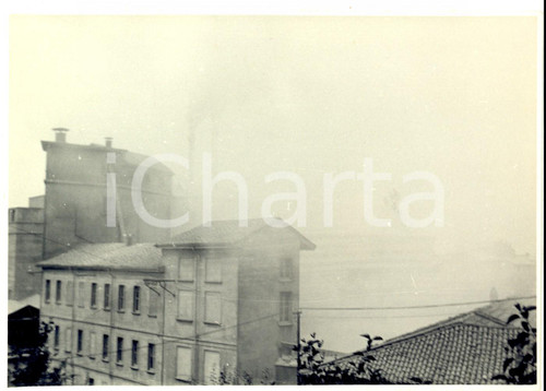 1958 STRADELLA Veduta con cementificio in attività tra i fumi - Foto PERDUCA