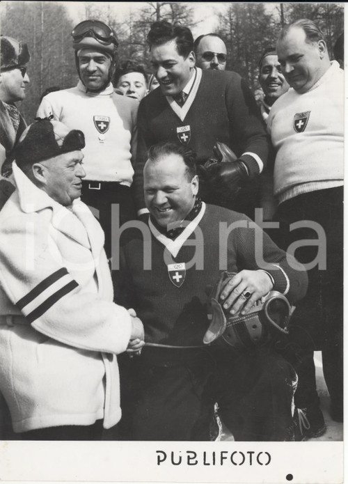 1956 CORTINA D'AMPEZZO Olimpiadi Invernali Franz KAPUS Gottfried DIENER *Foto