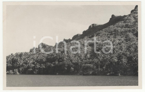 1937 HUAHINE (Polinesia) Veduta panoramica *REAL PHOTO cm 13,5 x 8,5