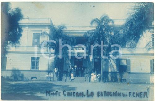 1920 ca MONTE CASEROS (ARGENTINA) La estación del Ferrocarril  - Foto ANIMATA