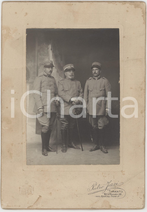 1910 ca TARANTO REGIO ESERCITO Corpo sanitario - Tre ufficiali medici - Foto