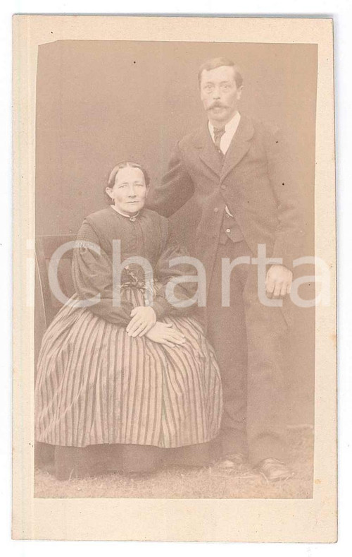 1890 ca COSTUME ALTO ADIGE Marito e moglie - Ritratto *Fotografia CDV