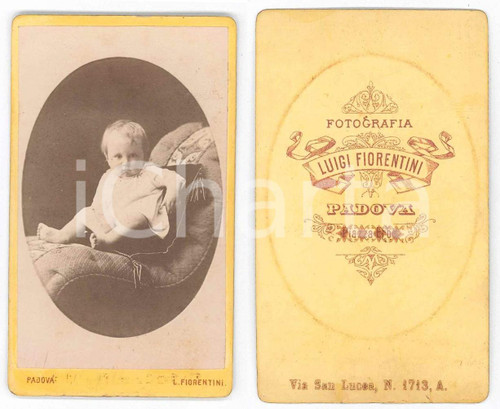 1880 ca PADOVA Bambino su poltroncina - Ritratto *Foto Luigi FIORENTINI CDV