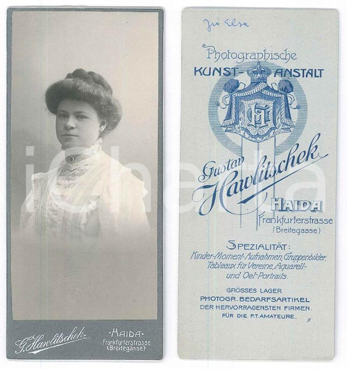 1900 ca NOVY BOR /HAIDA (CZ) Giovane donna in abito bianco *Foto HAWLITSCHEK
