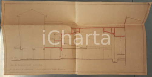 1925 ca MILANO Soc. VITTORIA - Progetto cinema SAN CARLO - Sezione trasversale