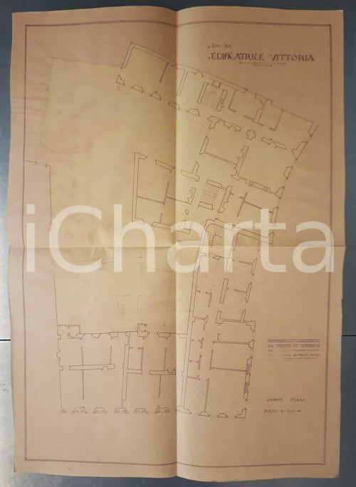 1925 ca MILANO Soc. VITTORIA - Progetto cinema SAN CARLO - Stato 4° Piano