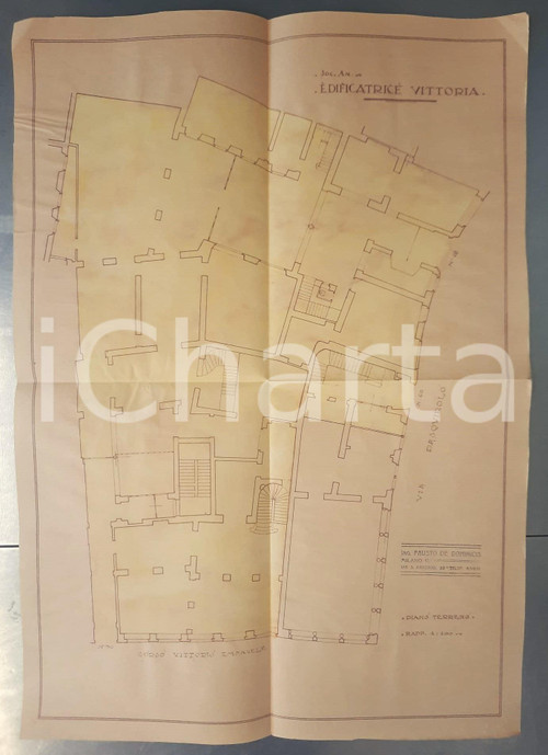 1925 ca MILANO Soc. VITTORIA - Progetto cinema SAN CARLO - Stato pianterreno