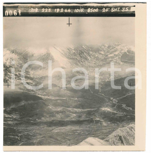 Febbraio 1944 WW2 ITALIA - ALPI - Fotografia AEREA militare 14x14 cm (24)