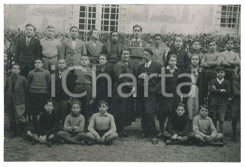 1940 GENOVA SAMPIERDARENA Scolaresca in cortile - Foto 16x11 cm