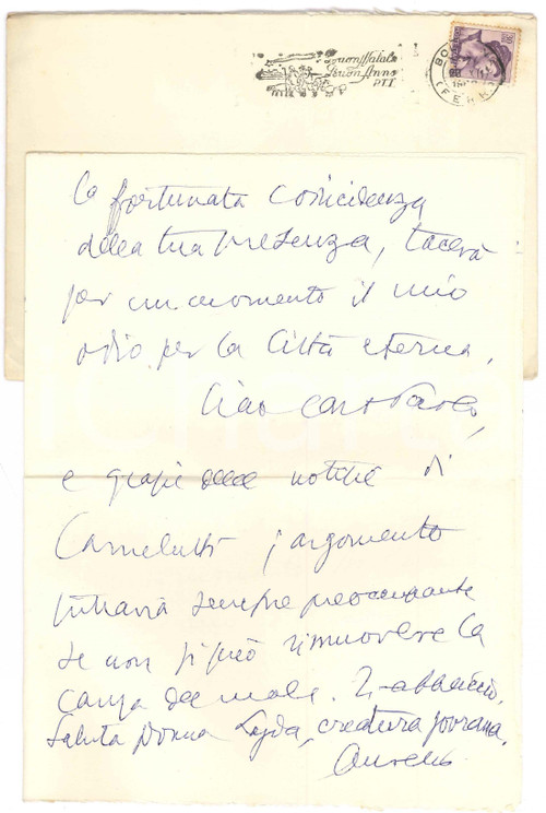 1962 MILANO Lettera Aurelio CANDIAN "Il mio odio per la Città Eterna" ^Autografo