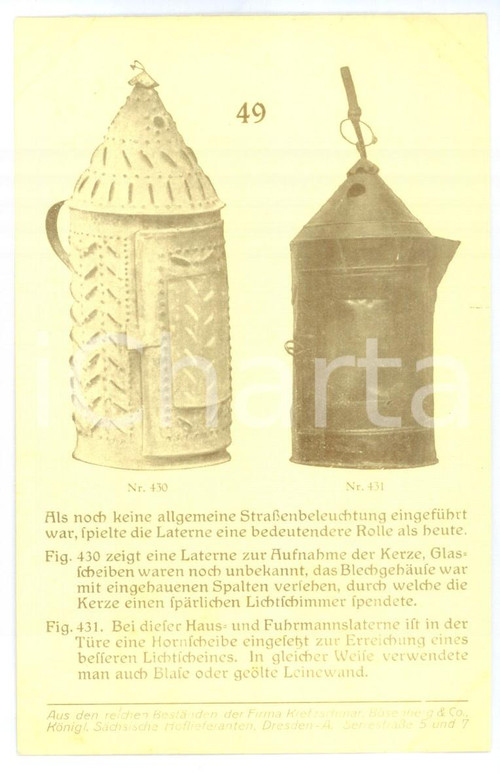 1910 ca DRESDEN Fabrik Kretzschmar & Bösenberg - Lanterne *Vintage postcard