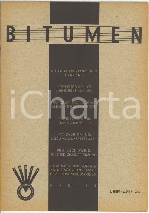 1935 BITUMEN Die Bankettbefestigung der Reichsautobahnen - Rivista anno 5 n° 3