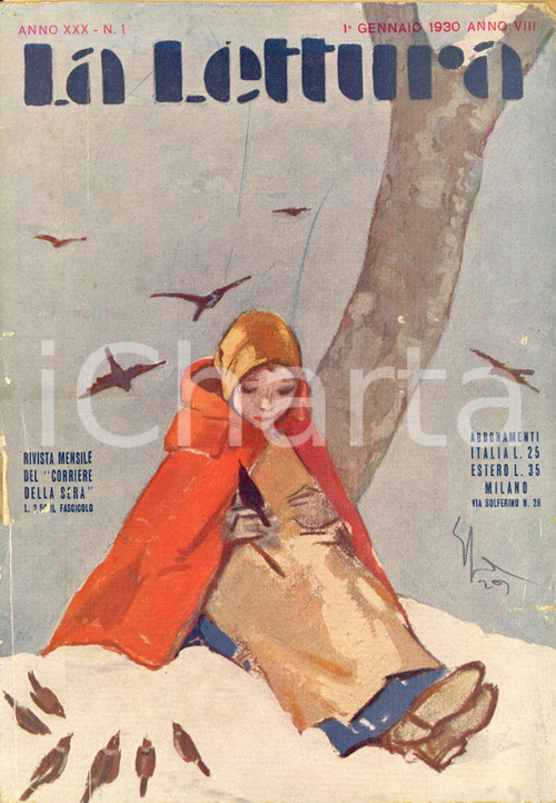 Giornale, rivista storica 1930 LA LETTURA Visita VITTORIO EMANUELE III a PIO XII in Vaticano *Anno XXX n°1 1