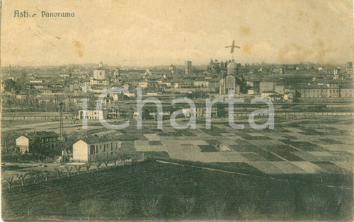Cartolina originale da collezione 1932 ASTI Panorama generale con Cupola *Cartolina FP VG 1