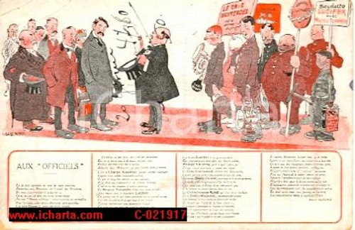 Cartolina originale da collezione 1914 Bicyclette LUCIFER Aux Officiels Postcard ill BOFA 1