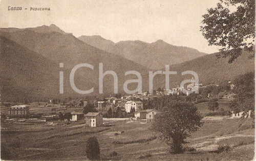 Cartolina originale da collezione 1919 LANZO D'INTELVI (CO) Panorama del paese *Cartolina FP VG 1