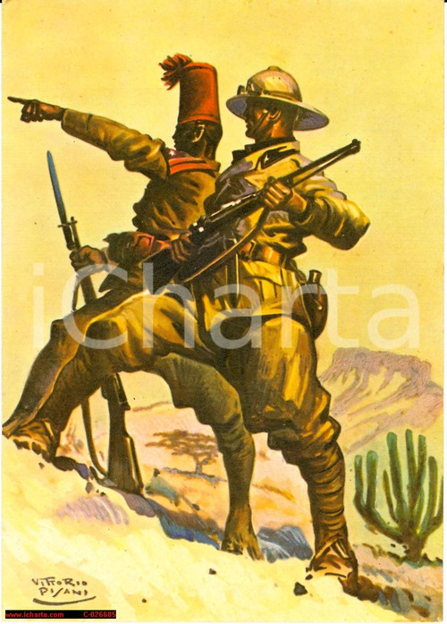 Cartolina originale da collezione 1937 Eritrea Camicie Nere MVSN - Vittor Pisani 1