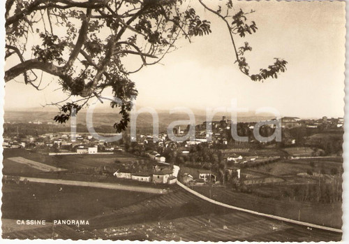 Cartolina originale da collezione 1955 CASSINE (AL) Panorama del paese *Cartolina FG VG 1
