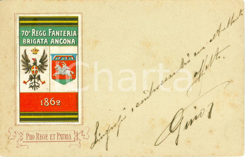 Cartolina originale da collezione 1907 BRIGATA ANCONA 70Â° Reggimento Fanteria Cartolina FP VG 1