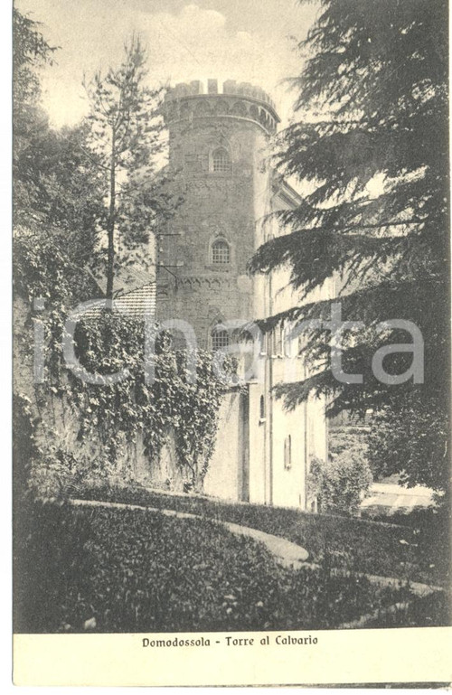 Cartolina originale da collezione 1916 DOMODOSSOLA (VB) Torre al CALVARIO *Cartolina postale FP VG 1