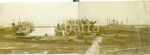Fotografia d epoca originale 1938 GENOVA Linea ferroviaria speciale per condurre coloni ai piroscafi FOTO 1