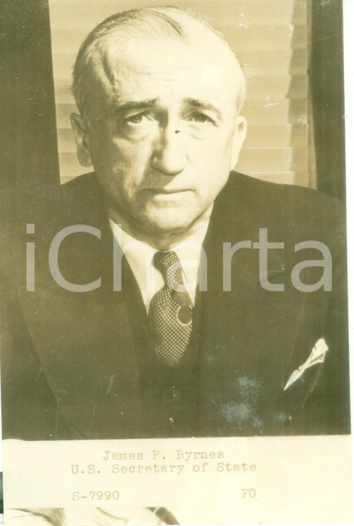 Fotografia d epoca originale 1945 ca USA James F. BYRNES U.S. Secretary of State Fotografia 1