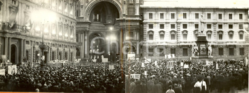 Fotografia d epoca originale 1936 MILANO Folla in piazza SCALA ascolta discorso DUCE su conquista ADDIS ABEBA 1