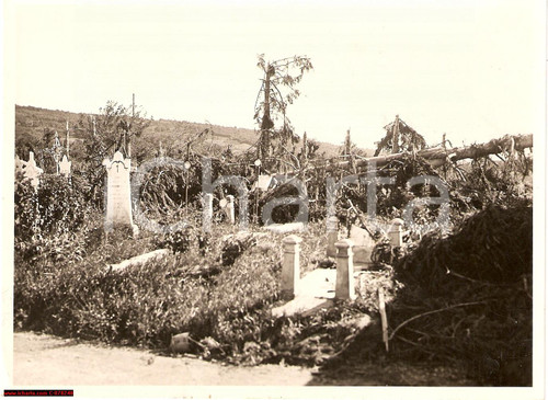 Fotografia d epoca originale 1930 VOLPAGO TV Cimitero distrutto da ciclone FOTO 1