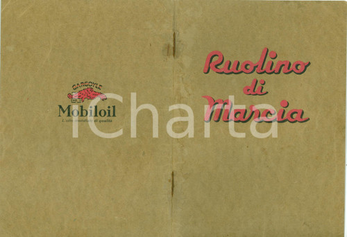 Materiale pubblicitario d’epoca 1934 GENOVA VACUUM OIL COMPANY Ruolino marcia FIAT ARDITA Gargoyle MOBILOIL 1