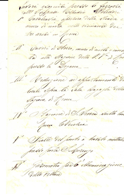 Documento originale, autentico 1885 ROMA Lavori dell impresa Elpidio POLIDORI presso le ferrovie Manoscritto 1