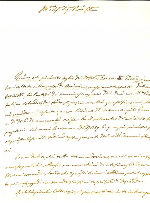 Documento originale, autentico 1780 PISA Camillo RUFILLI sulle partite della commenda BARTOLI Lettera 1