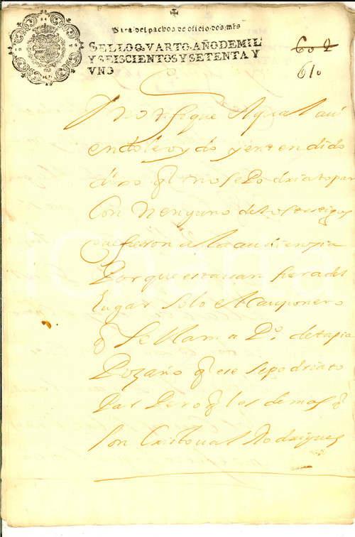 Documento originale, autentico 1671 CUENCA ESPANA Notificacion manuscrita autto don Cristobal RODERIGUEZ 1