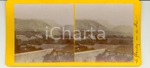 Fotografia d epoca originale 1880 DIE Drome Vue du Mont GLANDAZ StÃ©rÃ©oscopie 1