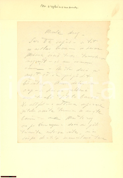 Manoscritto, lettera originale 1930 ca GRAFOLOGIA Caratteri grafici della MORFINOMANIA 1