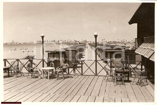 Fotografia d epoca originale 1930 Libia, Cirenaica, spiaggia di Bengasi, Colonie 1
